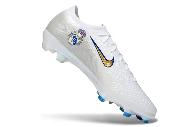 Nike Mercurial Vapor Real Madrid Blanco Dorado Azul Firm-Ground Zapatos de Fútbol 2