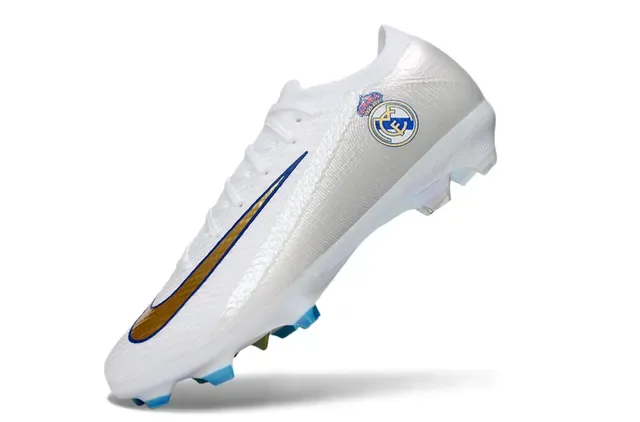 Nike Mercurial Vapor Real Madrid Blanco Dorado Azul Firm-Ground Zapatos de Fútbol 3