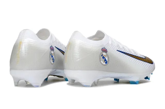 Nike Mercurial Vapor Real Madrid Blanco Dorado Azul Firm-Ground Zapatos de Fútbol 5