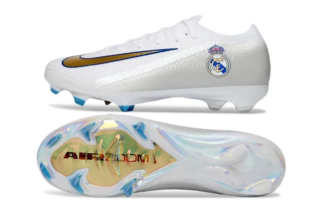 Nike Mercurial Vapor Real Madrid Blanco Dorado Azul Firm-Ground Zapatos de Fútbol 6