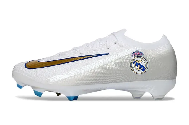 Nike Mercurial Vapor Real Madrid Blanco Dorado Azul Firm-Ground Zapatos de Fútbol 7