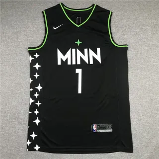 Nike Minnesota Timberwolves City Edition 黑色霓虹绿 Star Jersey