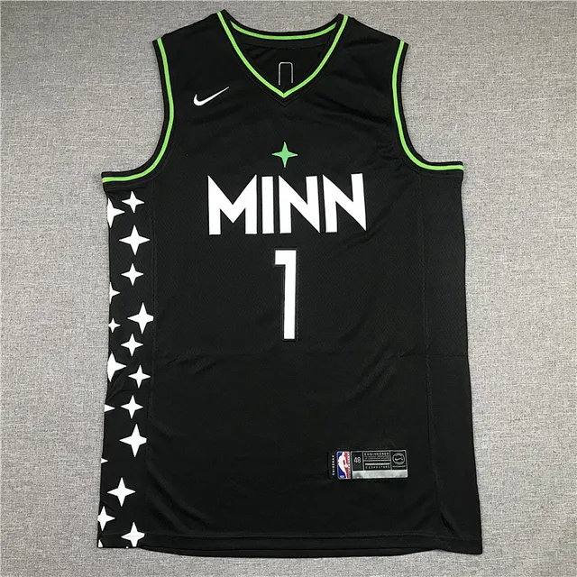 Nike Minnesota Timberwolves City Edition Negro Verde Neón Star Jersey 2