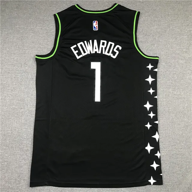 Nike Minnesota Timberwolves City Edition Negro Verde Neón Star Jersey 3