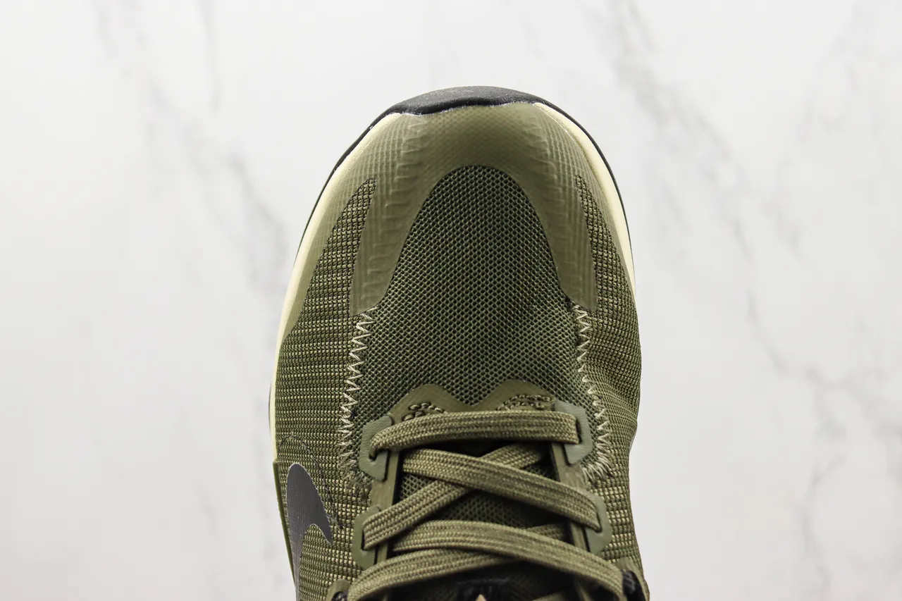 Nike Olive Green and Cream Running Shoes 6