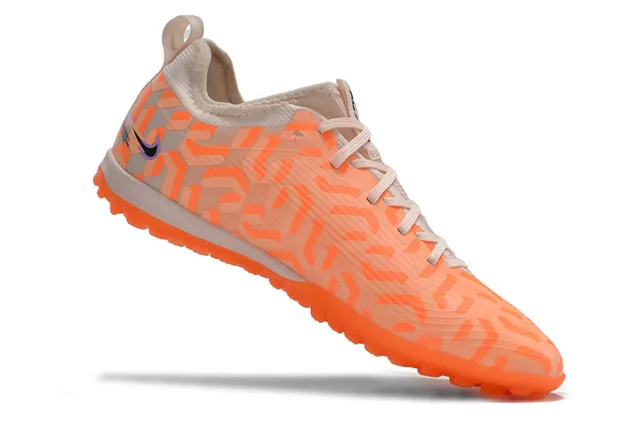 Nike Orange Beige Low-Cut Synthetic Upper Geometric Overlay Pattern Turf Soccer Shoes 3