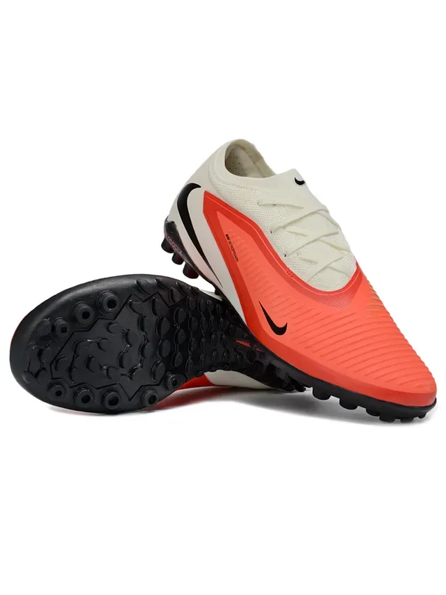 Nike Orange Beige Low-Cut Synthetic Upper Molded Studs Turf Soccer Shoes 3
