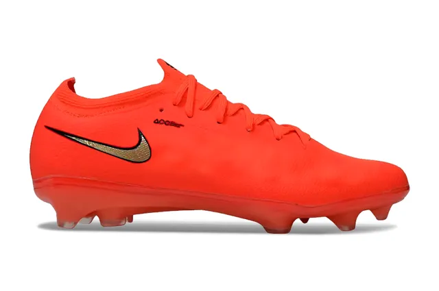 Nike Sapatos de Futebol Laranja Ouro de Corte Baixo Malha Superior Colar Ajuste a Meia Campo Firme 5
