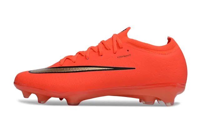 Nike Sapatos de Futebol Laranja Ouro de Corte Baixo Malha Superior Colar Ajuste a Meia Campo Firme 6
