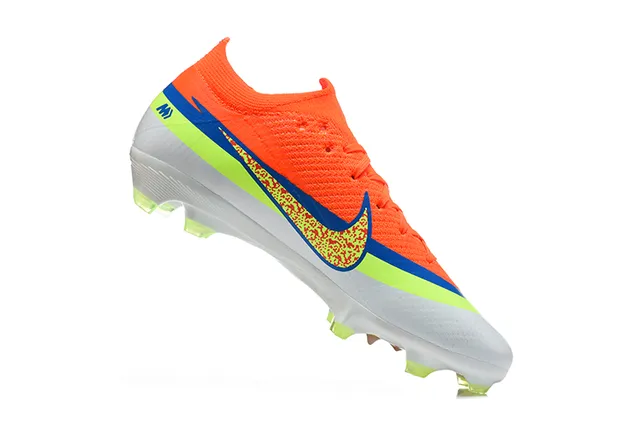 Nike Orange Green Low-Cut Knit Upper Dynamic Fit Collar Firm-Ground Soccer Shoes 4