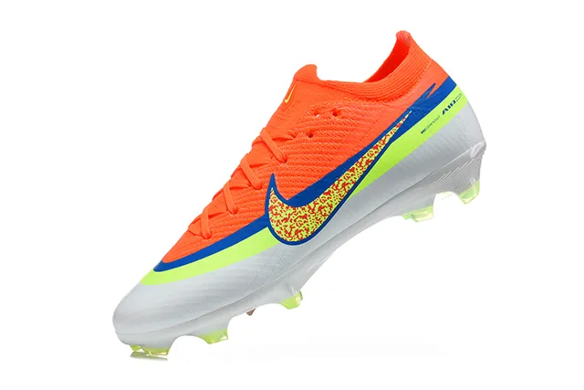 Nike Orange Green Low-Cut Knit Upper Dynamic Fit Collar Firm-Ground Soccer Shoes 5