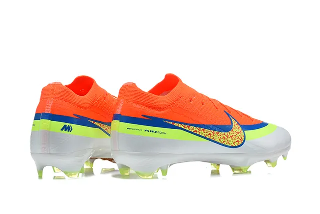 Nike Orange Green Low-Cut Knit Upper Dynamic Fit Collar Firm-Ground Soccer Shoes 6