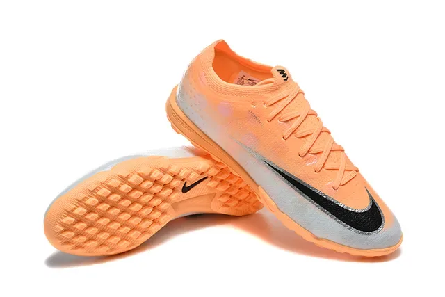 Nike Orange Silver Low-Cut Synthetic Upper Turf Soccer Shoes 7