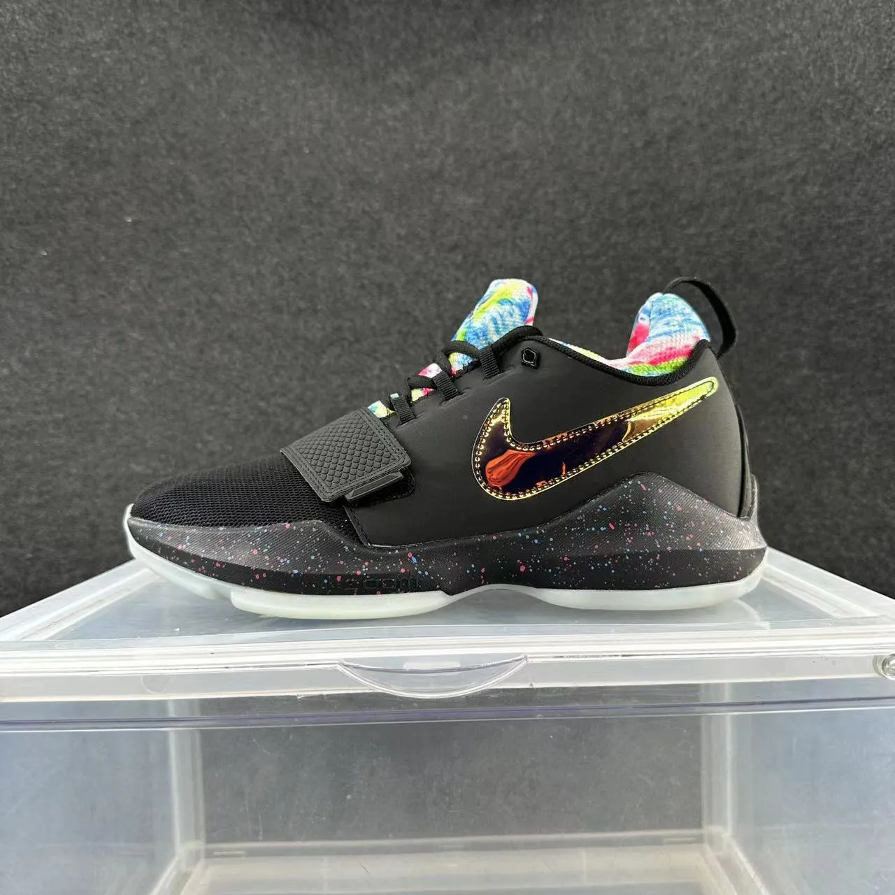 Nike PG Black Multicolor Low-Top Basketball Shoes 2