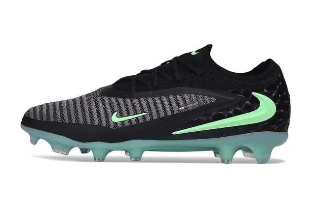 Nike Phantom GT Noir Vert Upper Tricoté Contrafort Texturé Talon Firm-Ground Chaussures de Football 2