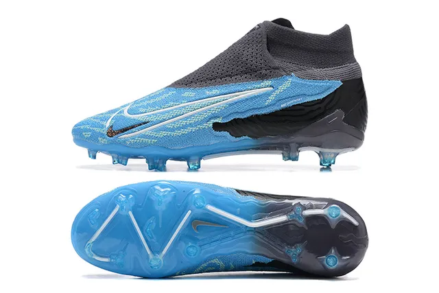 Nike Phantom GT azul preto alto colar de meia solado translúcido base firme sapatos de futebol 9