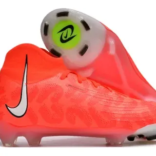 Nike Phantom GT ऑरेंज पारदर्शी सॉक-फिट अपर चेवरन-टेक्स्चर्ड सिंथेटिक फर्म-ग्राउंड फुटबॉल जूते