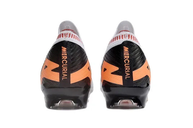 Nike Phantom GT Zapatos de fútbol blanco naranja upper de knit cuello alto para césped artificial 4