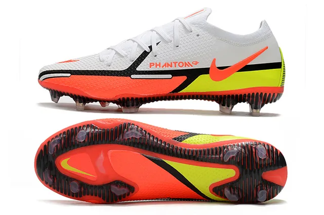 Nike Phantom GT White Orange Neon Yellow Firm-Ground Soccer Shoes 2