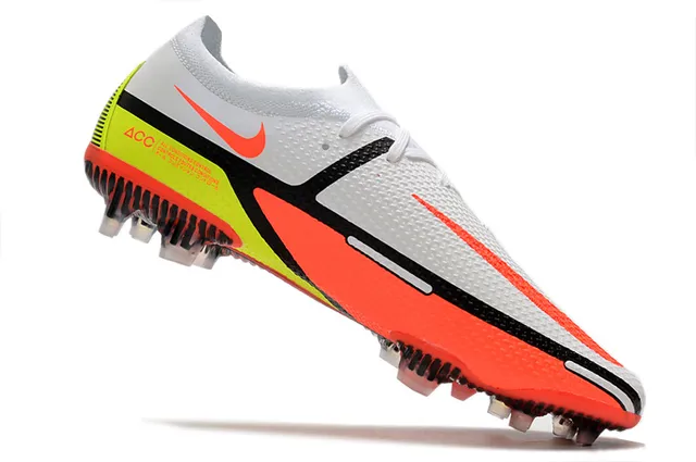 Nike Phantom GT White Orange Neon Yellow Firm-Ground Soccer Shoes 3