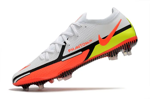 Nike Phantom GT White Orange Neon Yellow Firm-Ground Soccer Shoes 4