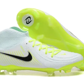 Nike Phantom GT Blanc Jaune Haut de coupe Haut de botte Construction Flyknit Terrain ferme Chaussures de football
