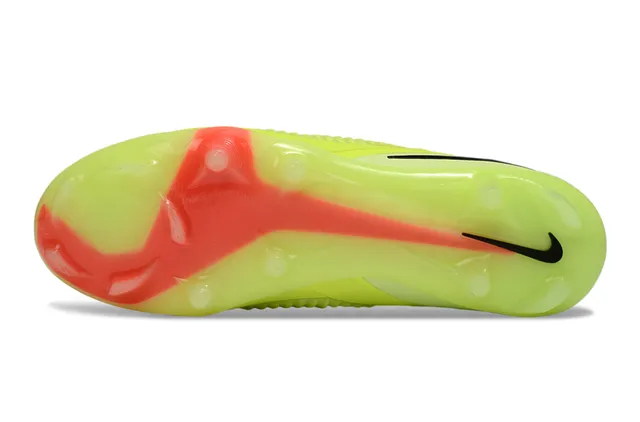 Nike Phantom GT Parte superior de malha amarelo vermelho cadarços assimétricos terreno firme sapatos de futebol 6