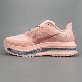 Nike गुलाबी भूरा निट मेश अपर ट्रांसल्यूसेंट एयर जूम यूनिट रनिंग शूज