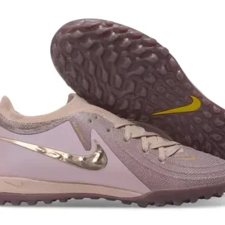 Nike Rose et Or Tricot Supérieur Swoosh Métallique Chaussures Football Turf