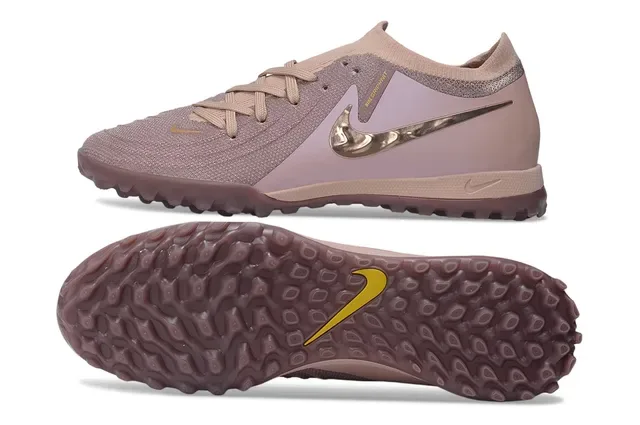 Nike 粉金色 针织鞋面 金属 Swoosh 草地足球鞋 6