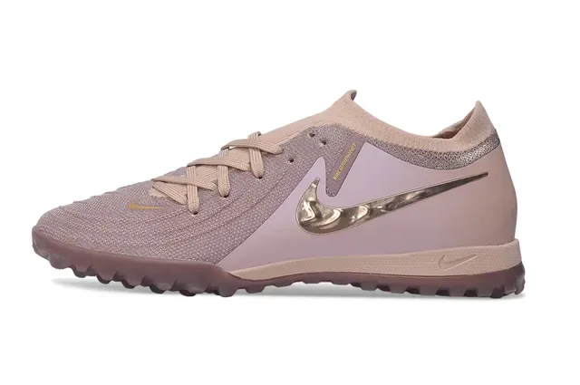 Nike 粉金色 针织鞋面 金属 Swoosh 草地足球鞋 7