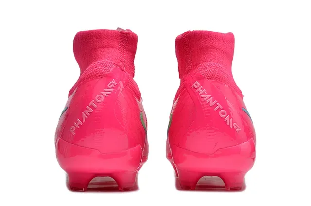 Nike Rosa Verde Alto Corte Ajuste a Calcetín Parte Superior Asimétrica Cordones Asimétricos Superficie Firme Zapatos de Fútbol 4
