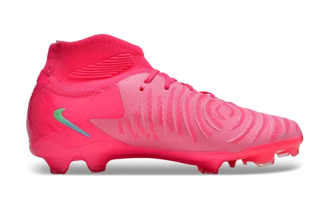 Nike Rosa Verde Alto Corte Ajuste a Calcetín Parte Superior Asimétrica Cordones Asimétricos Superficie Firme Zapatos de Fútbol 7