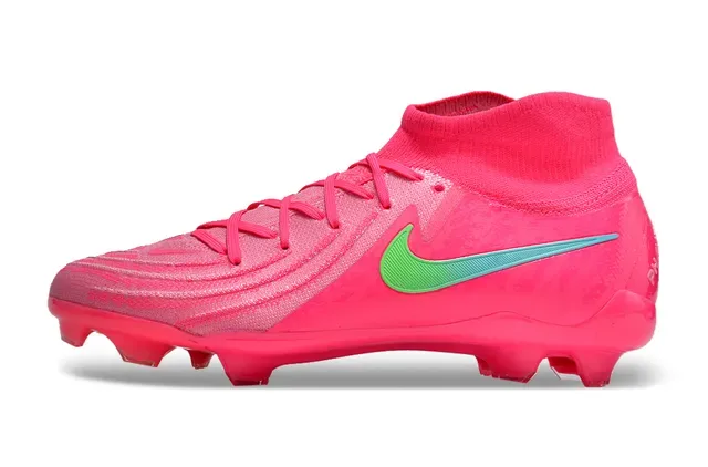 Nike Rosa Verde Alto Corte Ajuste a Calcetín Parte Superior Asimétrica Cordones Asimétricos Superficie Firme Zapatos de Fútbol 8