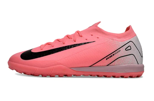 Nike Zapatos de fútbol indoor con upper de knit rosa y plata, collar integrado 7