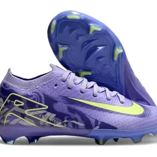 Nike Sapatos de Futebol Upper de Malha Roxo Amarelo Low-Cut Sola Firm-Ground
