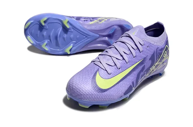 Nike Chaussures de Football Upper en Maille Violet Jaune Col de Chaussette Bas pour Terrain Ferme 3