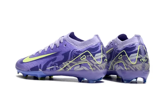 Nike Chaussures de Football Upper en Maille Violet Jaune Col de Chaussette Bas pour Terrain Ferme 4