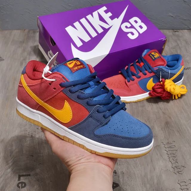 Nike SB Dunk Low Red Blue Yellow Skateboard Shoes 2