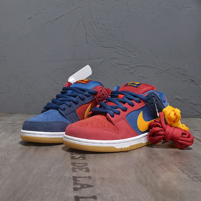 Nike SB Dunk Low Red Blue Yellow Skateboard Shoes 4