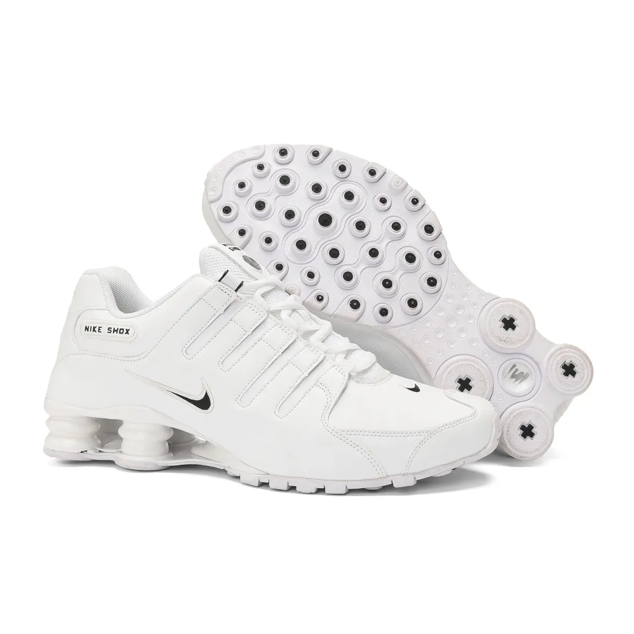 Nike Shox White Leather Lifestyle Sneakers 2