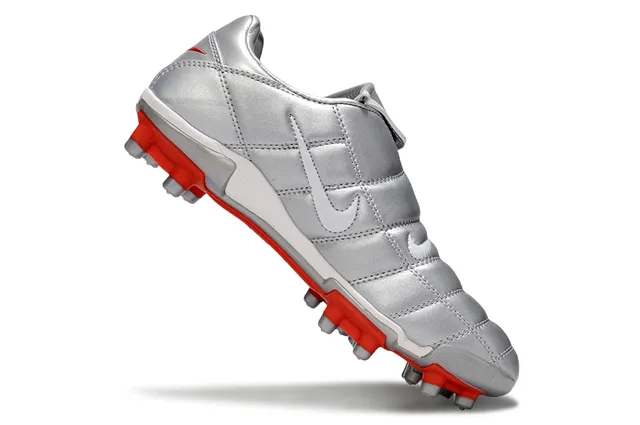 Nike Total 90 Prata e Vermelho Chuteiras de Futebol para Campo Firme 2