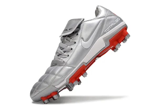 Nike Total 90 Prata e Vermelho Chuteiras de Futebol para Campo Firme 3