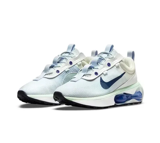 Nike Branco Azul Malha Superior Unid. Amort. Ar Visível Tênis 2