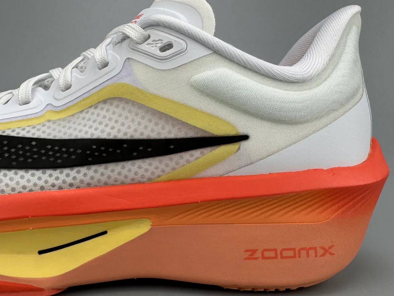 Nike White Orange Racing-Inspired Mesh-and-Synthetic Upper Running Shoes 5