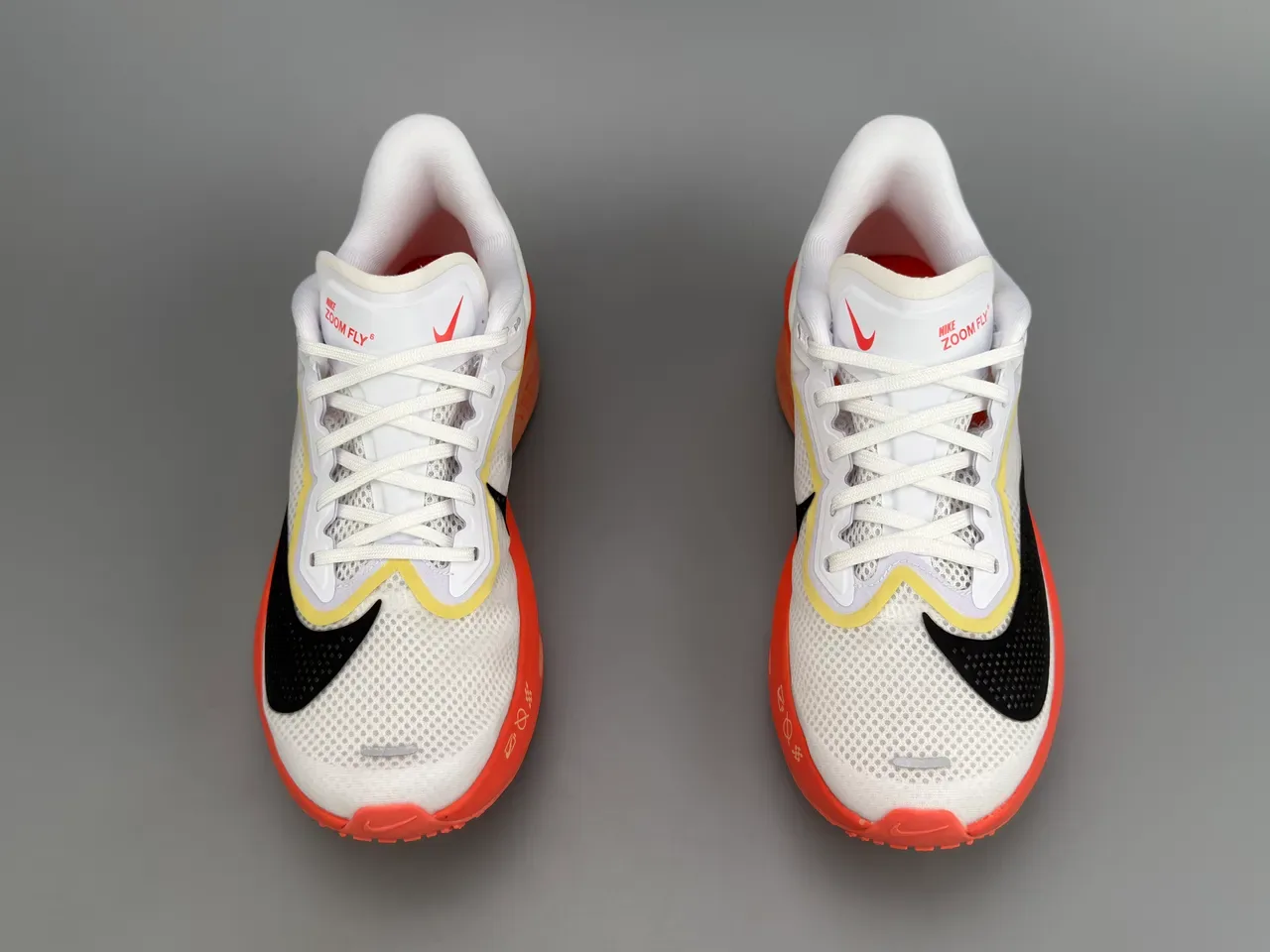 Nike White Orange Racing-Inspired Mesh-and-Synthetic Upper Running Shoes 7