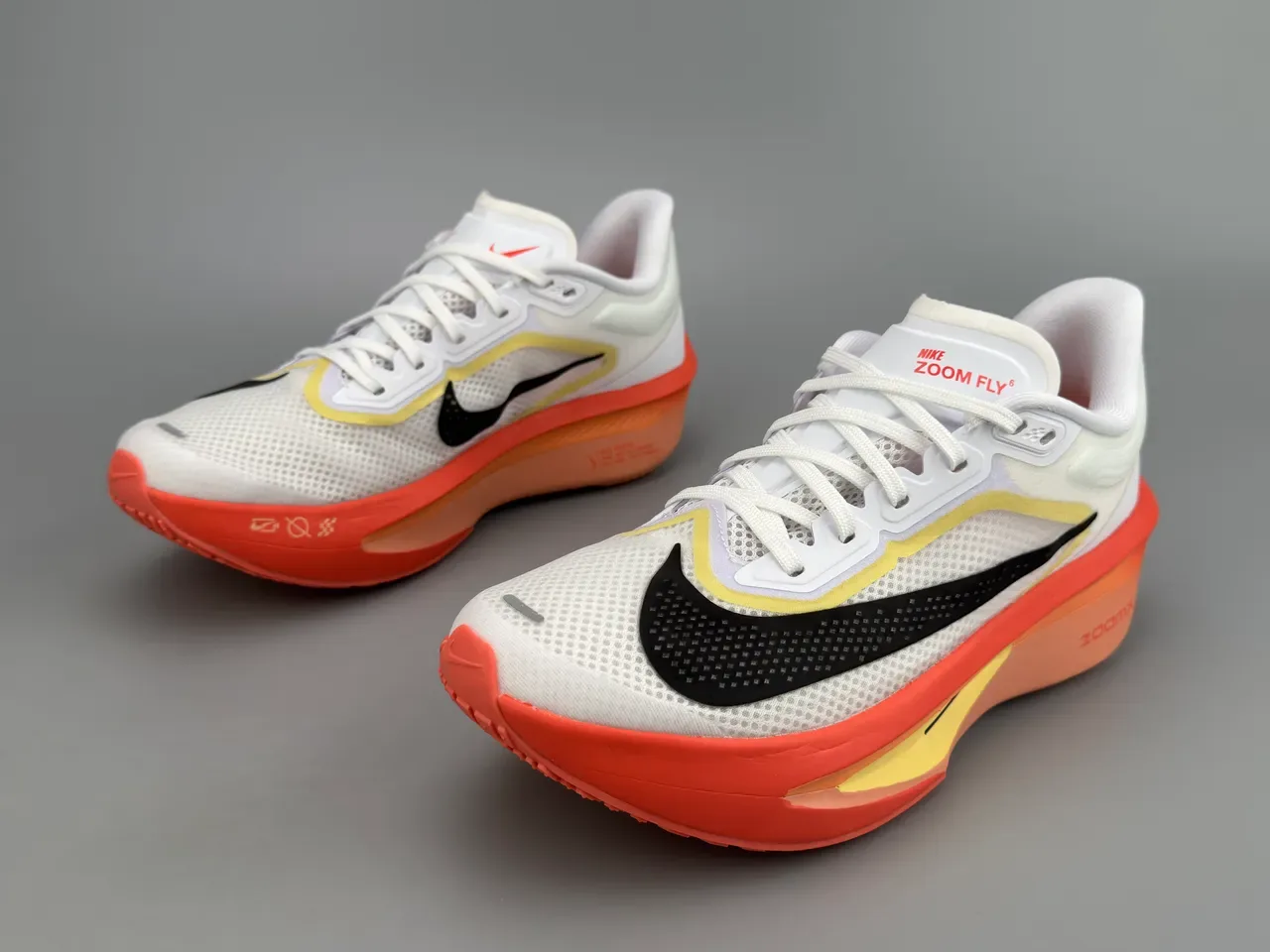 Nike White Orange Racing-Inspired Mesh-and-Synthetic Upper Running Shoes 9