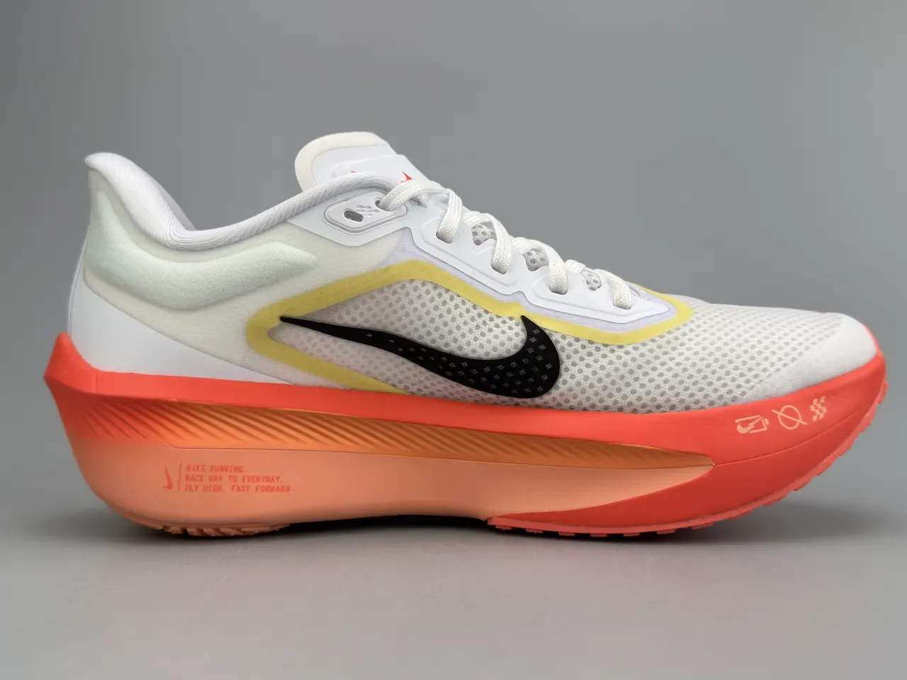 Nike White Orange Racing-Inspired Mesh-and-Synthetic Upper Running Shoes 10