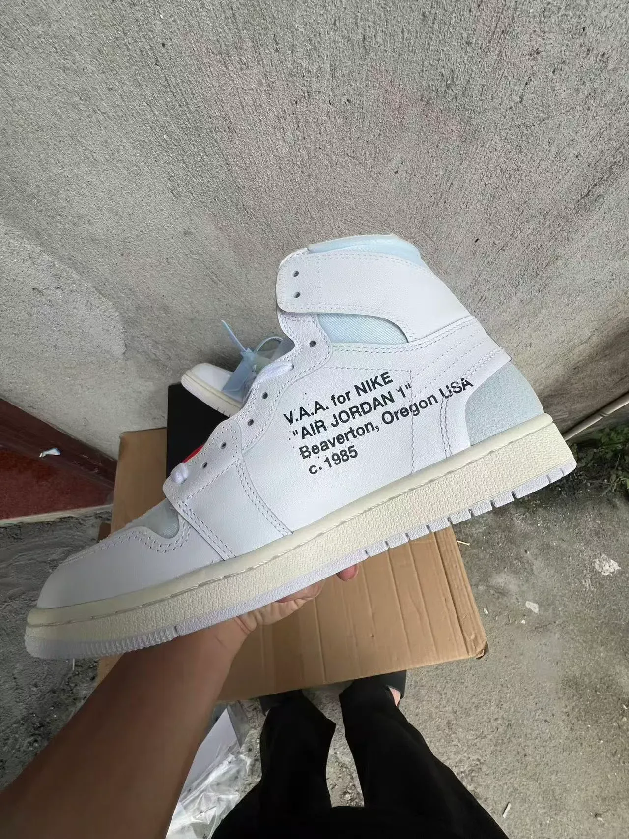 Nike x Off-White Air Jordan 1 'Off-White' أحذية كرة السلة عالية الارتفاع 5
