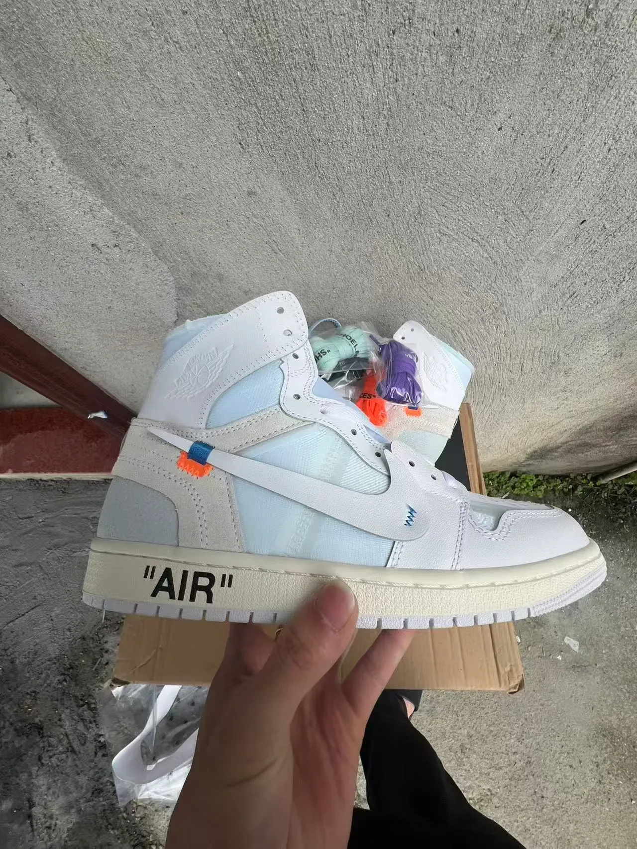 Nike x Off-White Air Jordan 1 'Off-White' أحذية كرة السلة عالية الارتفاع 7